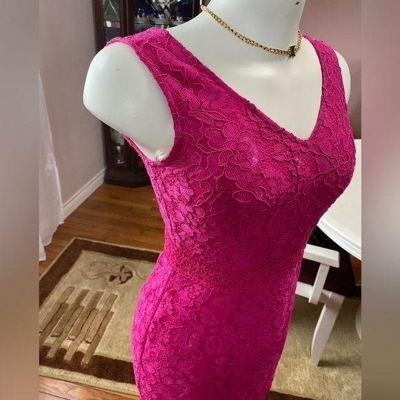 NANETTE Lepore Lace Midi Passion Pink Dress Size 2 - Picture 11 of 16